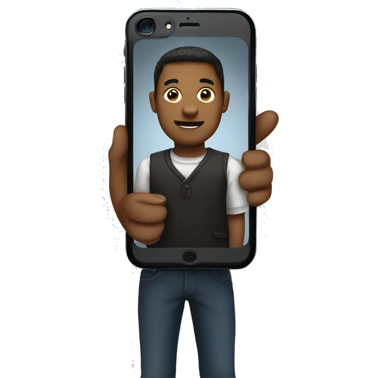 iPhone in hand emoji