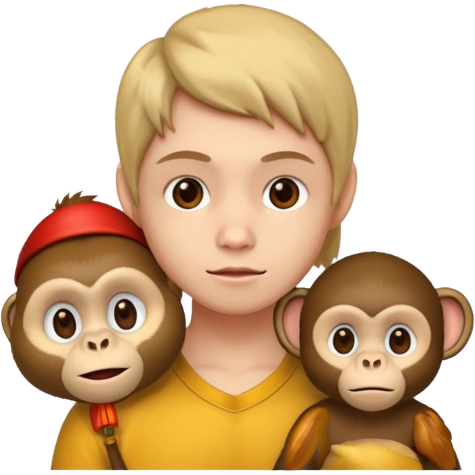 Flushed Face & Monkey  emoji