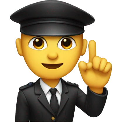 baldman with a black cap raising hand emoji