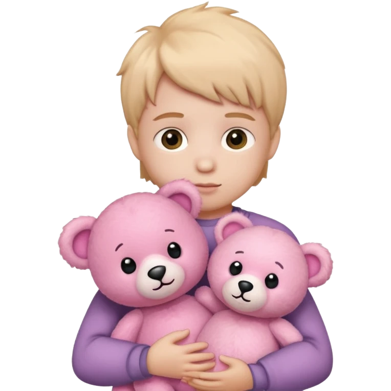 a child with pink bear emoji