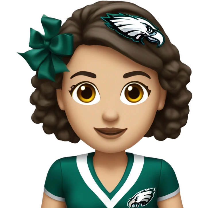 Philadelphia Eagles cheerleader brunette cheer emoji