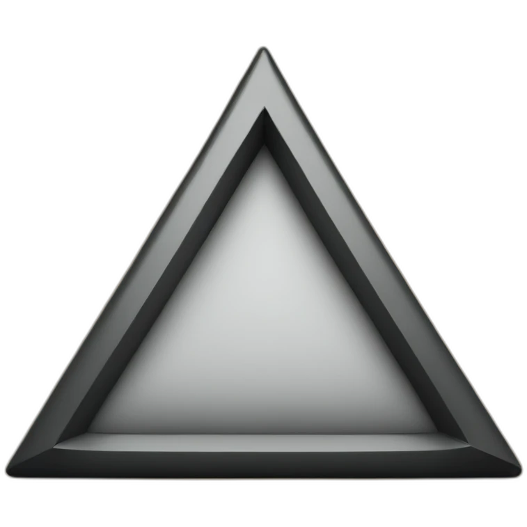 3D black triangle emoji