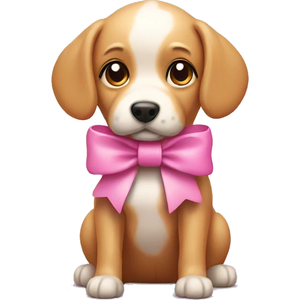 Pink dog with bow emoji