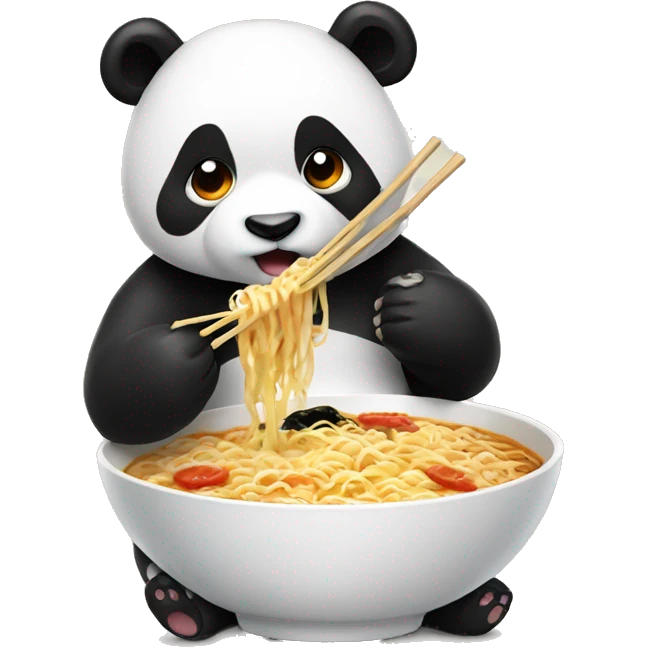 panda eating a bowl of ramen  emoji
