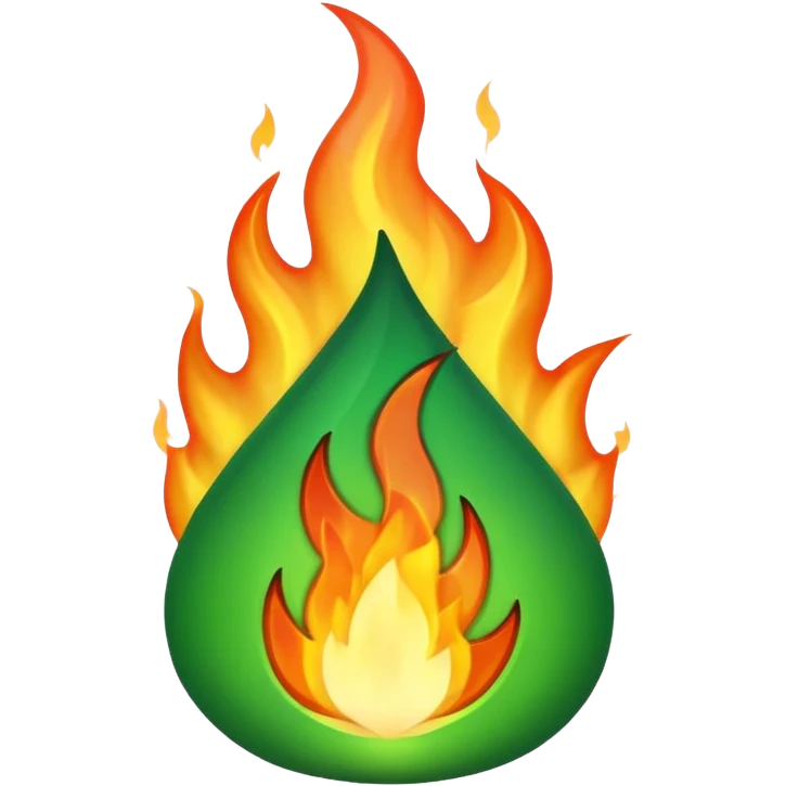 Make an burning greenflame emoji