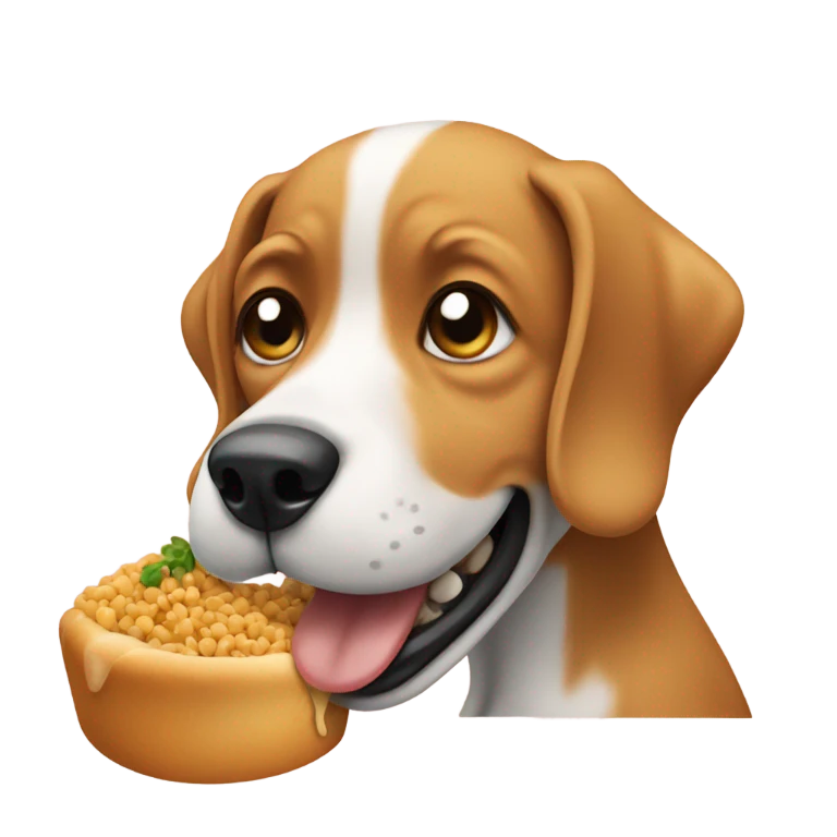 Dog eating food emoji