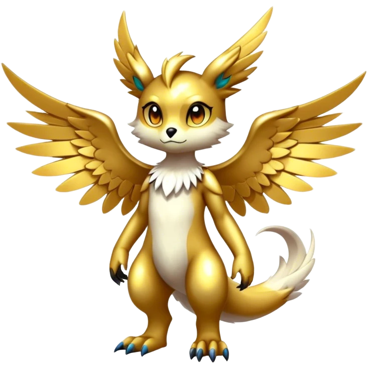 Anthro Sona Cool Edgy Cute Colorful Shy Winged Shiny Fakemon-Fantasy-Creature Full Body emoji