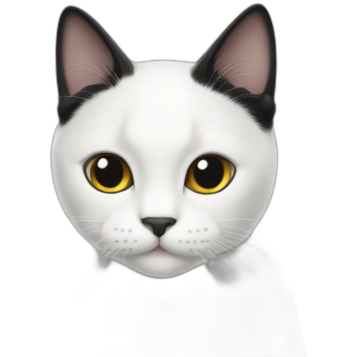 White cat with black tail emoji