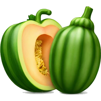 A Zucchini on a peach emoji