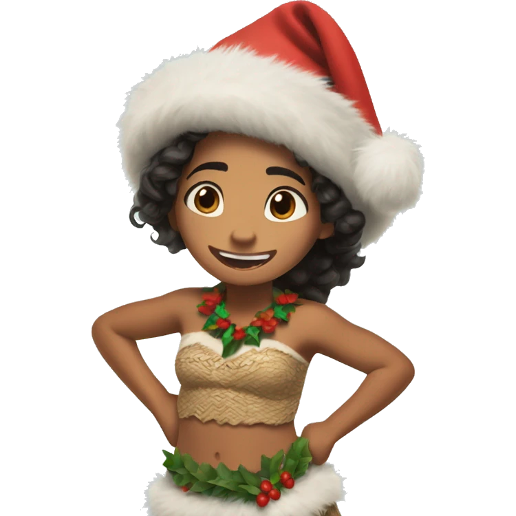 moana christmas hat open arms emoji