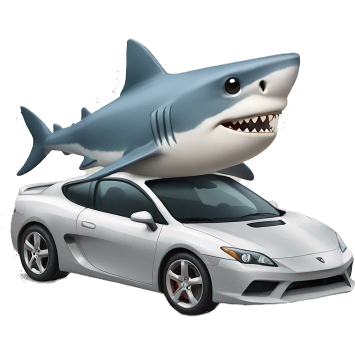 Shark with sunglasses riding a sports car emoji