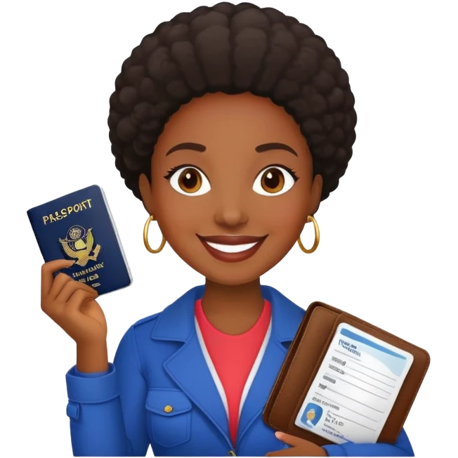 Nigeria, travel visa, black woman emoji