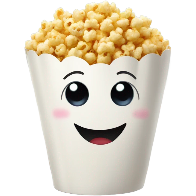 Smiling popcorn emoji