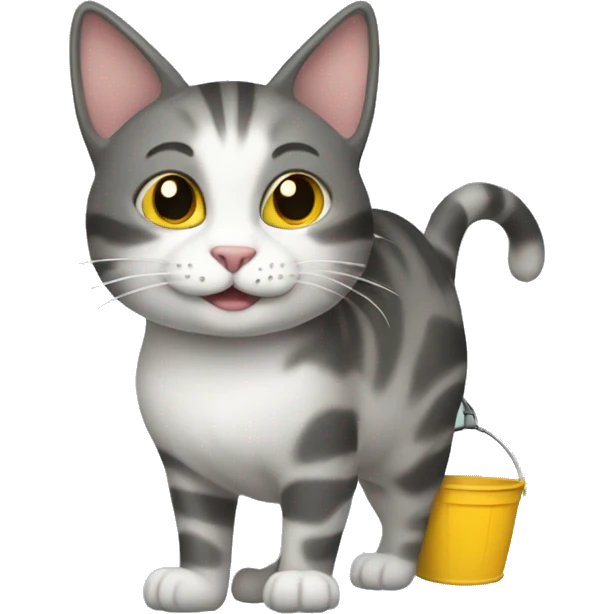 Cat carrying bucket emoji