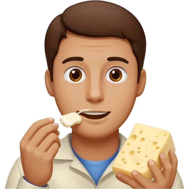 some guy eating 1kg of mozzarella, make it nepalese, more brown, slightly less brown emoji