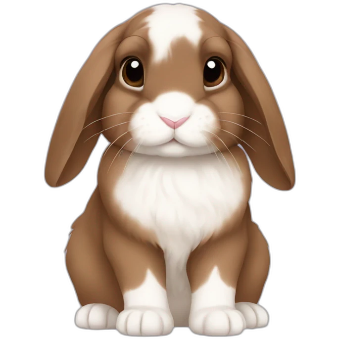 adorable brown holland lop bunny emoji