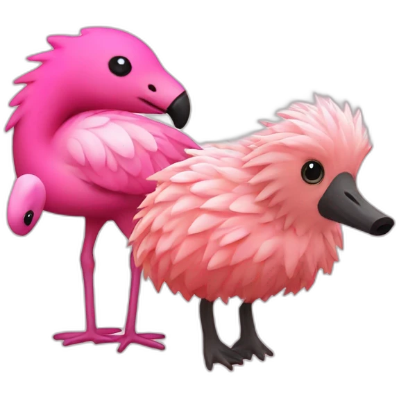 Hedgehog and flamingo emoji