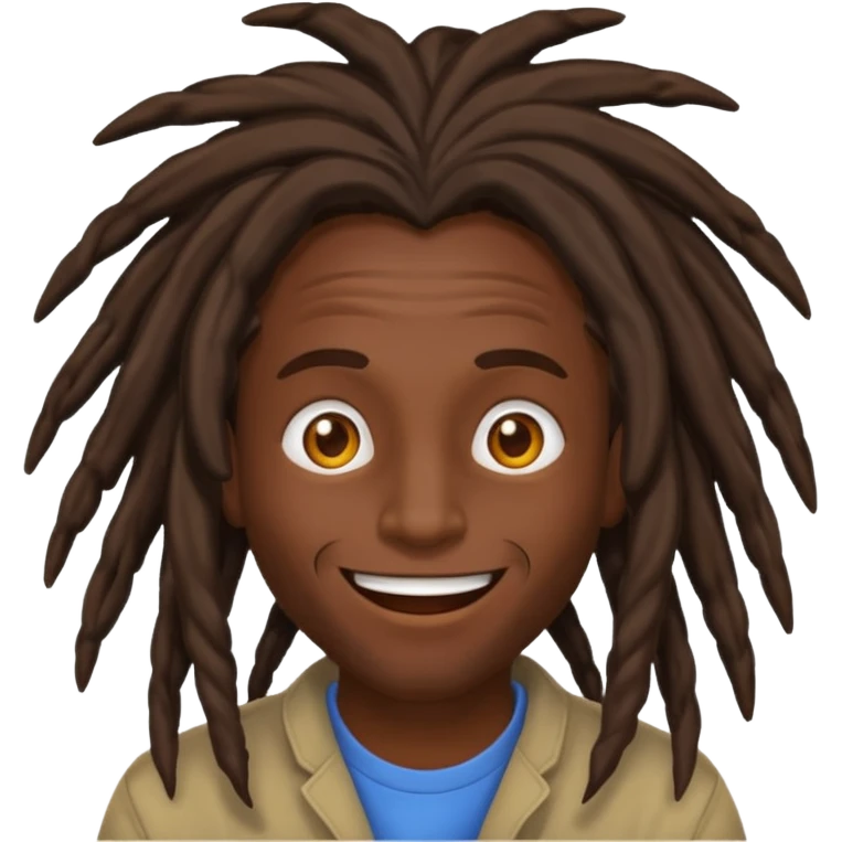 Dark skinned dreadhead with mind blowed emoji
