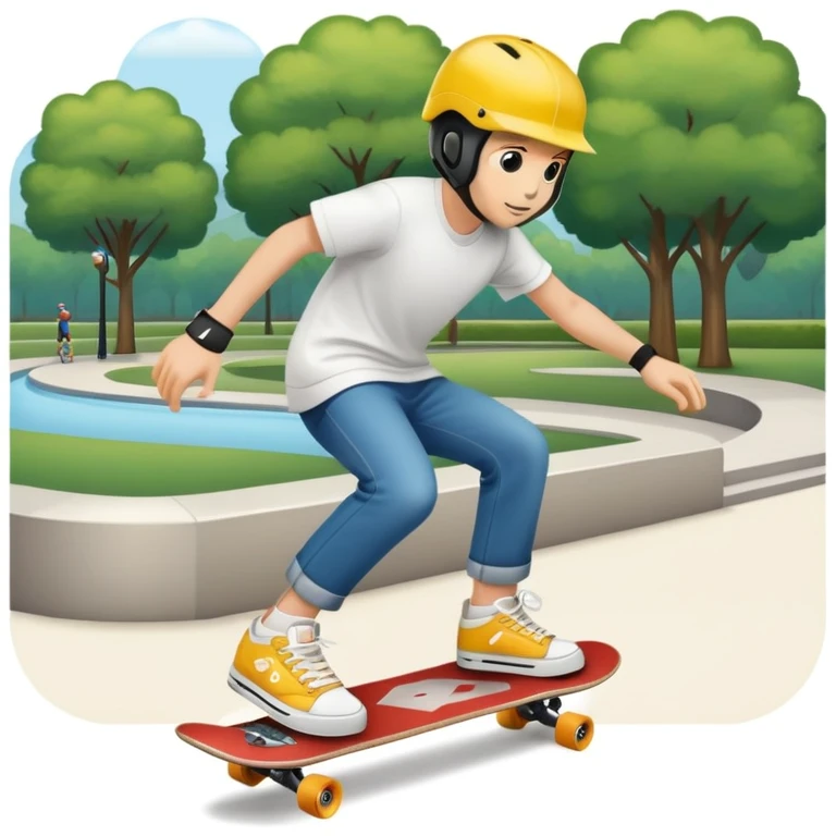skateboarding at a park emoji