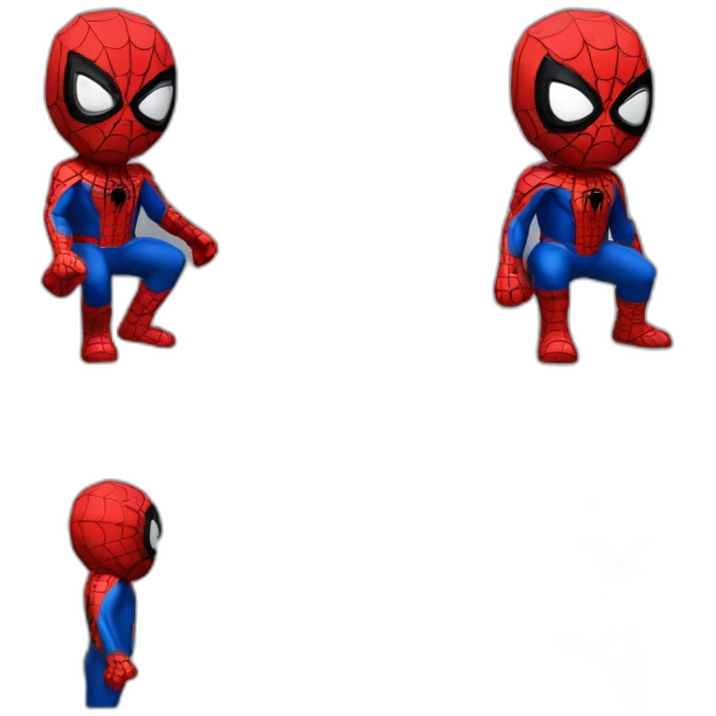 Side view developer behind laptop with this style : Spider-Man Video game with nanosuit hacker themed character emoji