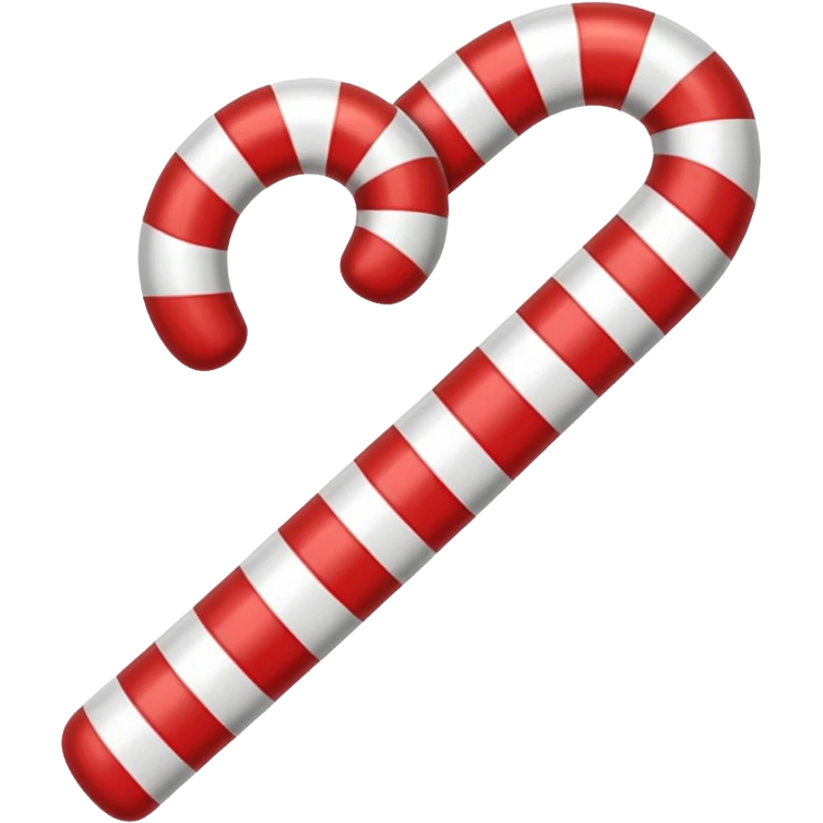 Classic Red-White Cane: Curved striped red-and-white candy cane. emoji
