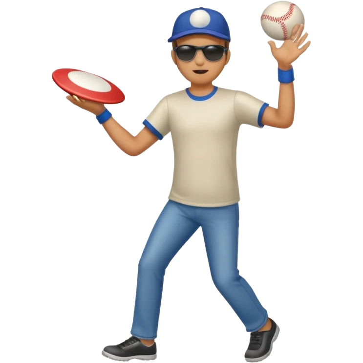 Man throwing a frisbee to the right, full body emoji