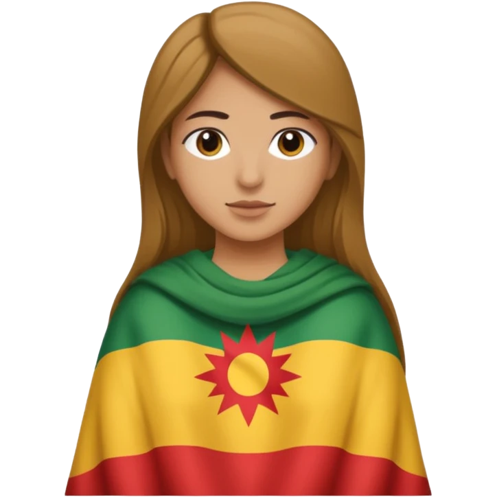 someone with the Kurdistan flag on their back emoji