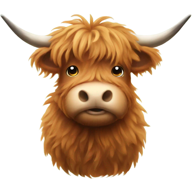 Fluffy highland cow emoji