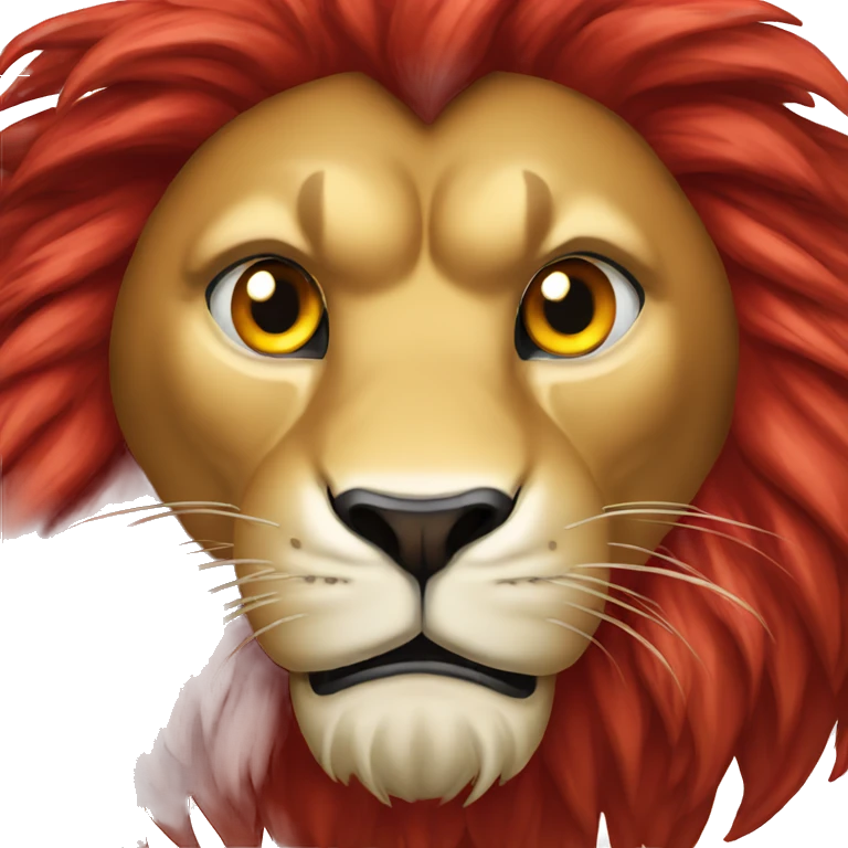 one angry lion red emoji