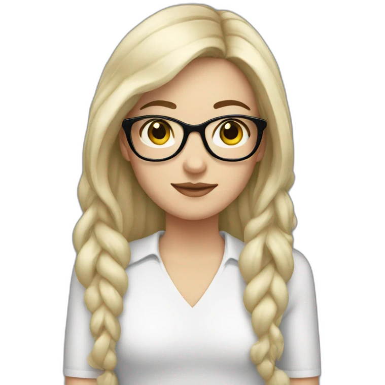 white girl with black hair and glasses emoji