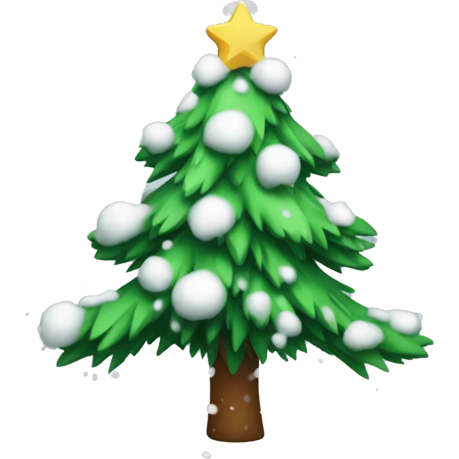 christmas tree with snow emoji
