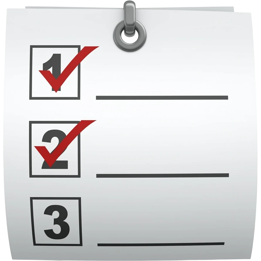 voting paper with 1 2 3 on it emoji