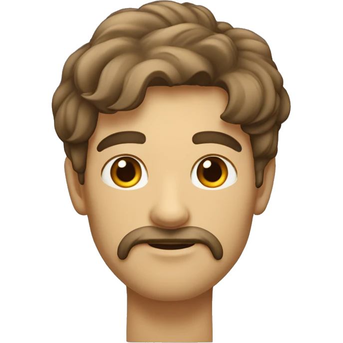 Homme avec un Visage carré cheveux court et brun une barbichette  emoji