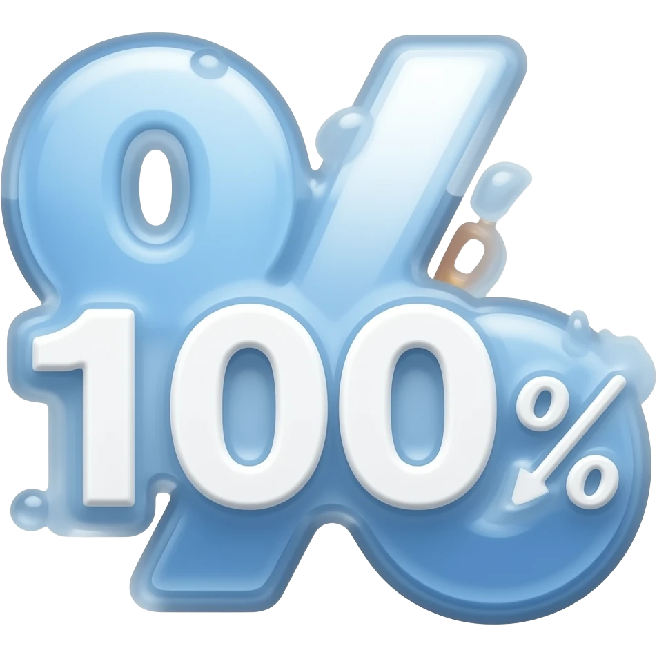 la dicitura “100%” (liquid glass color) emoji