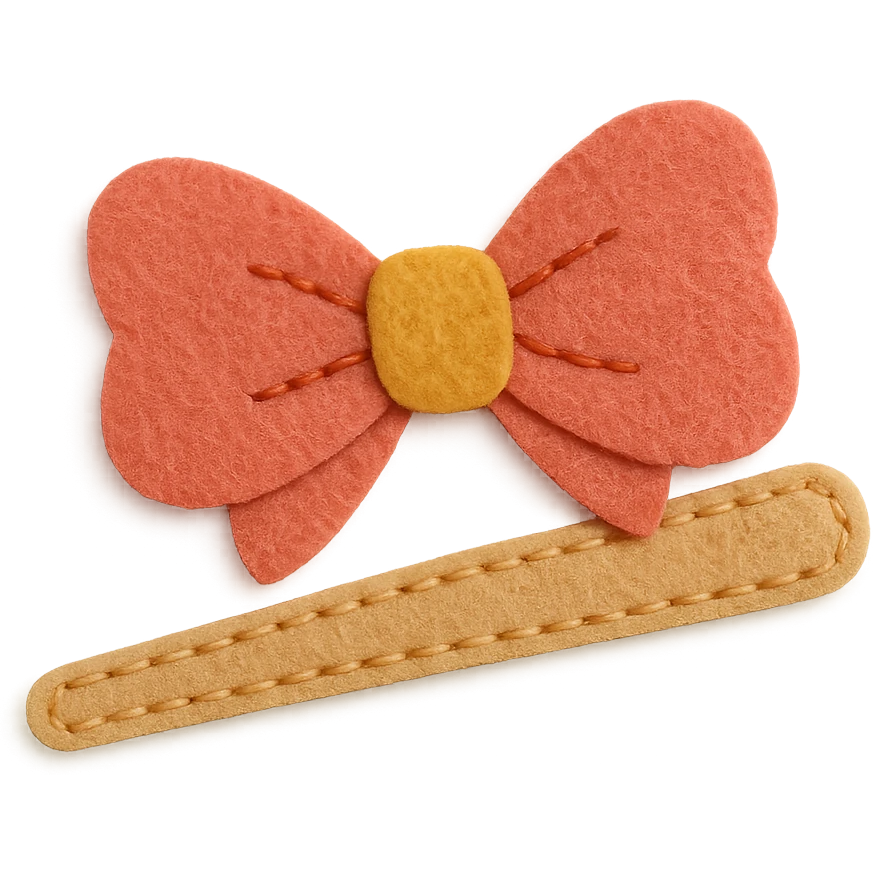 a hairpin, felt patch style emoji
