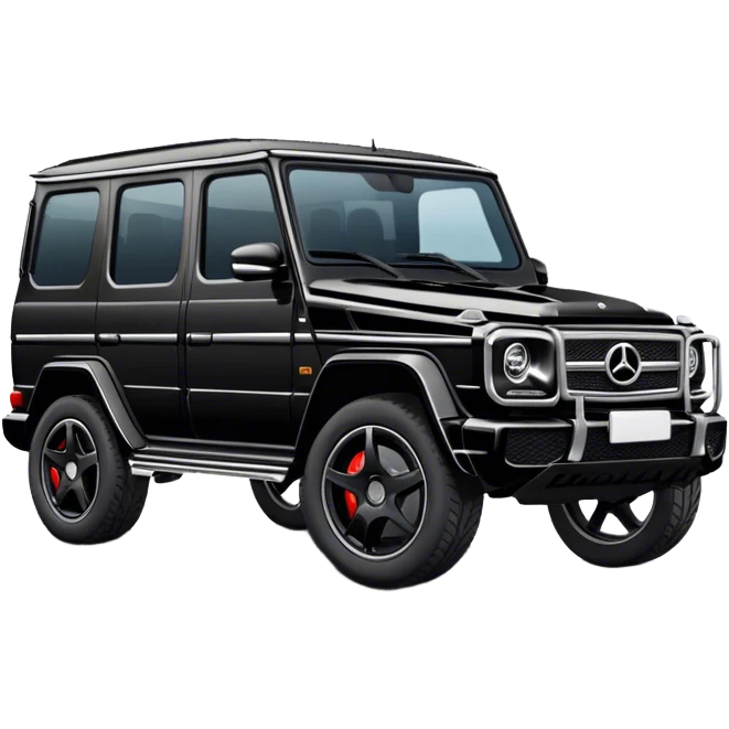 Solid Black G wagon with rims parked catty corner  emoji