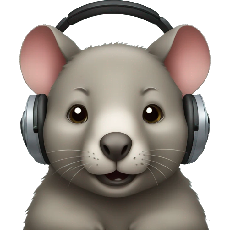 Wombat with headphones emoji