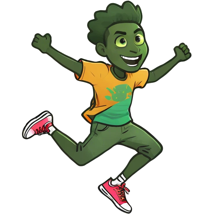 A black person jumping emoji