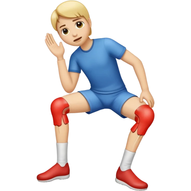 сделай на зеленом фоне эмодзи человечек с травмой ноги emoji