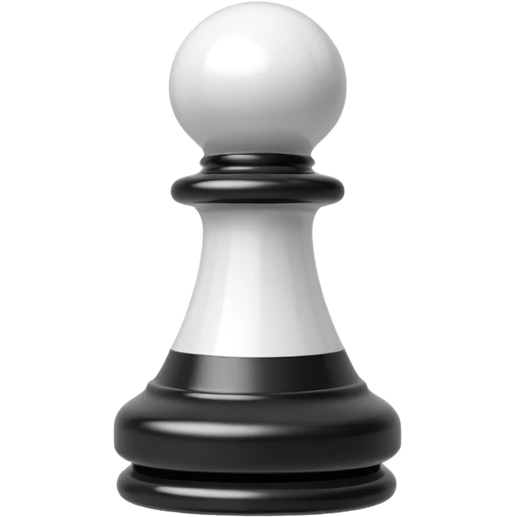white plastic chess pieces, pawn, white emoji