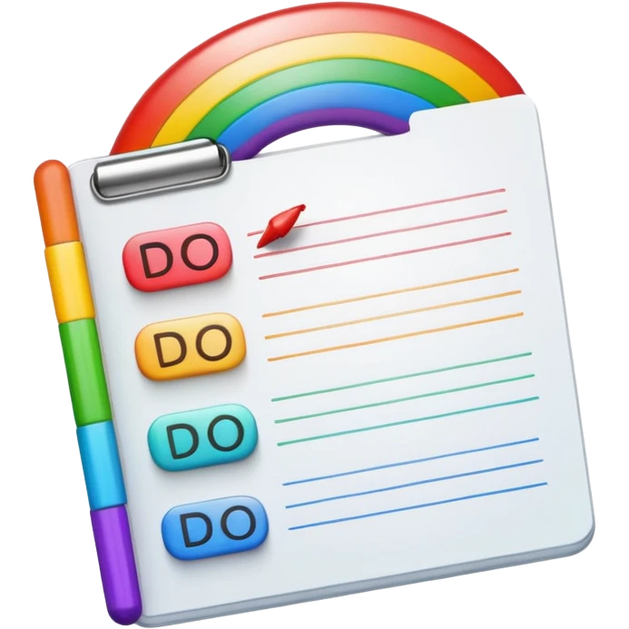 rainbow list of to dos emoji