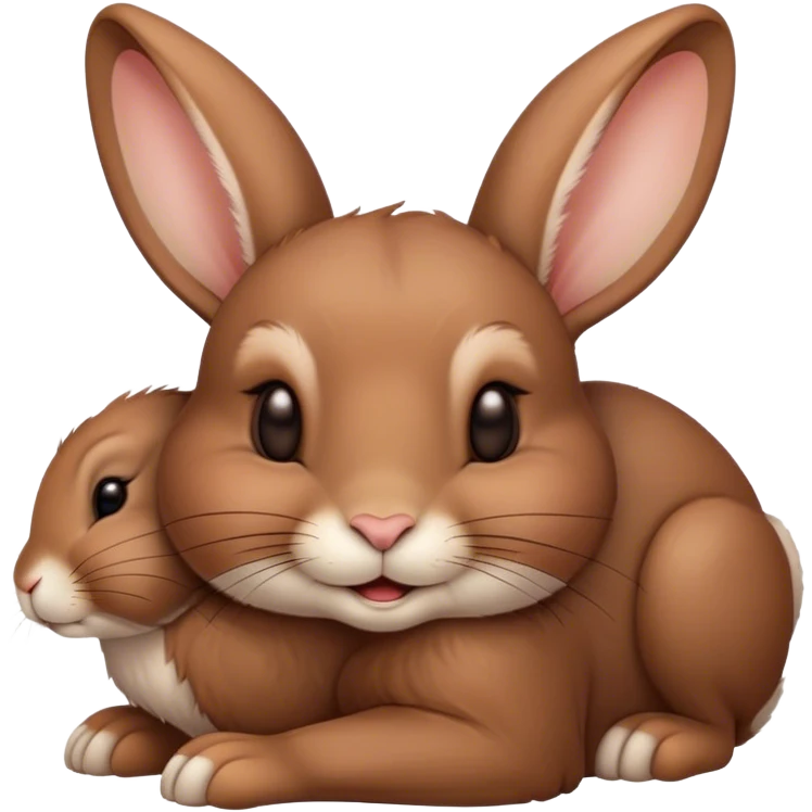 Meme-Worthy Cute Sleeping Brown Rabbit Portrait Emoji, Head resting peacefully with a contented smile, showcasing a delightfully sturdy build and a luxuriously soft brown fur, eyes shut in a serene nap, Simplified yet hilariously adorable features, highly detailed, glowing with a soft, drowsy light, high shine, relaxed and utterly lovable, stylized with an air of playful laziness, bright and heartwarming, soft glowing outline, capturing the essence of a comically sleepy bunny, so meme-worthy it feels like it could instantly become the next viral sensation of adorable slumber! emoji