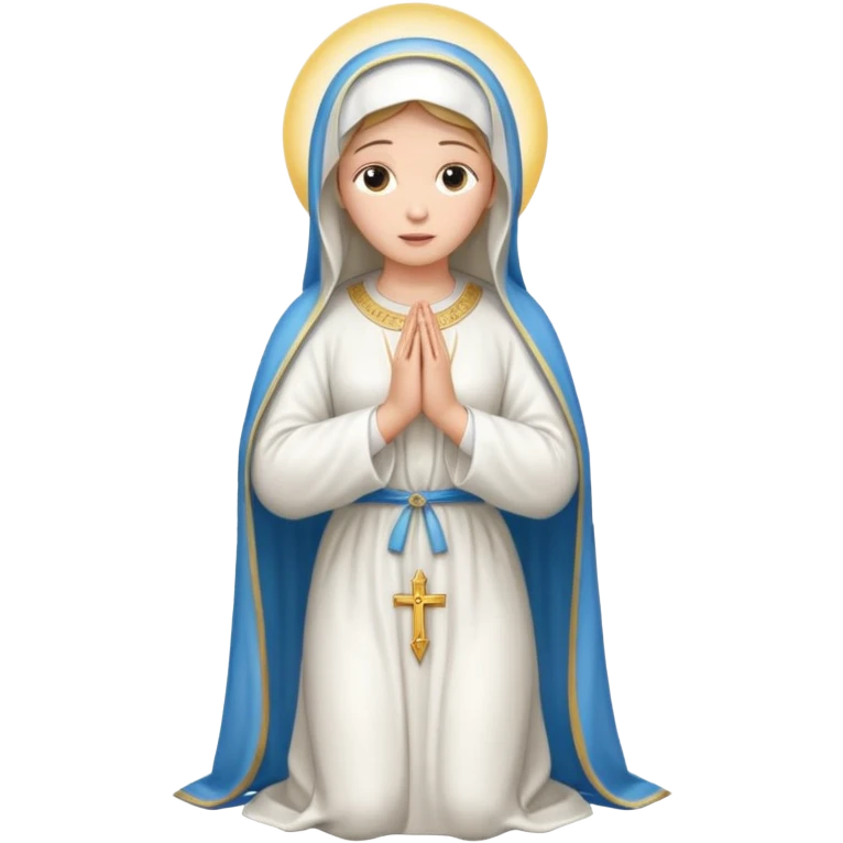 fullbody Virgin Mary praying front view white robes variation 2 emoji