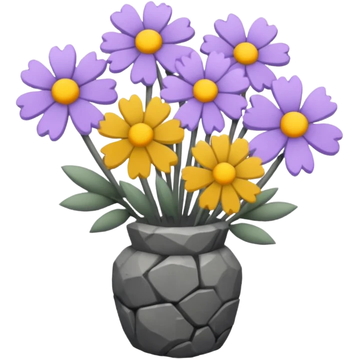 a bouquet made of rock flowers emoji