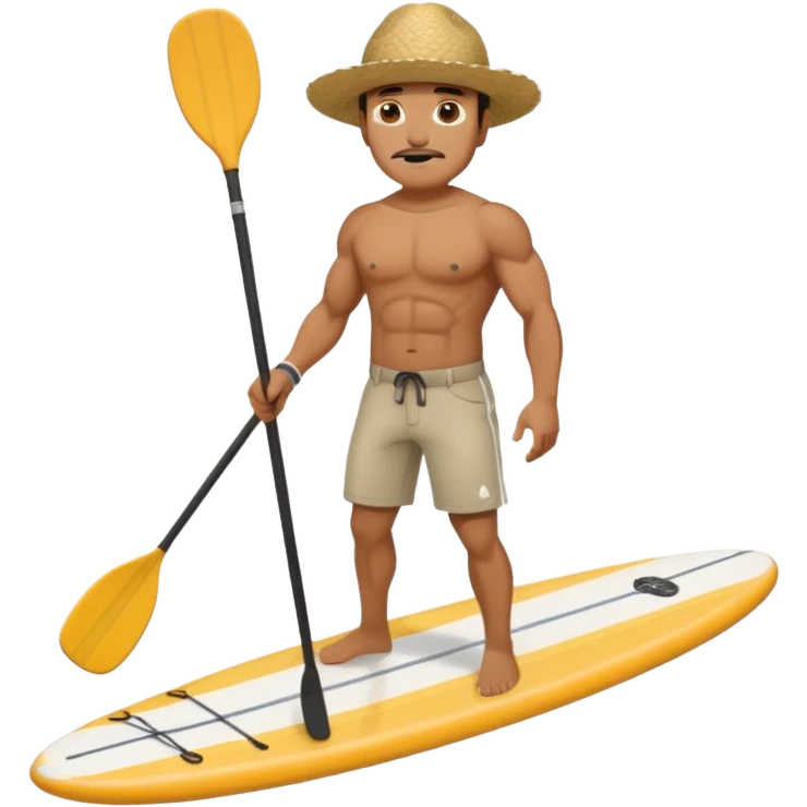 Wearing a baseball cap Muscular  no mustache Paddle boarding Mexican man emoji