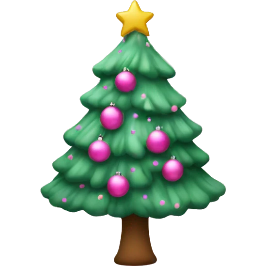 Pink Christmas tree  emoji