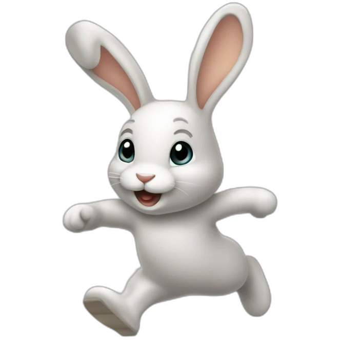 Lapin crétin qui fait du patin à glace emoji