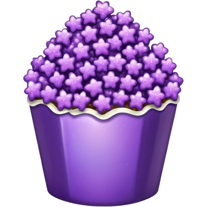Glitter purple popcorn emoji
