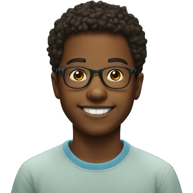smiling boy in glasses portrait emoji