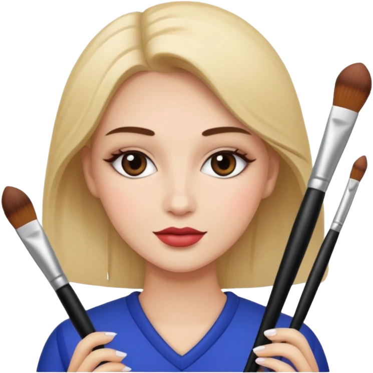 Holding make up brushes emoji
